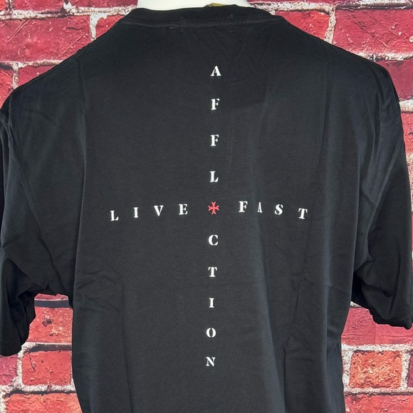 Affliction Black Label Men’s Eagle Rhinestone Short Sleeve T-shirt- XL - NWT - Picture 13 of 15